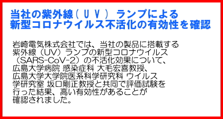 新型コロナウイルス不活化の有効性を確認